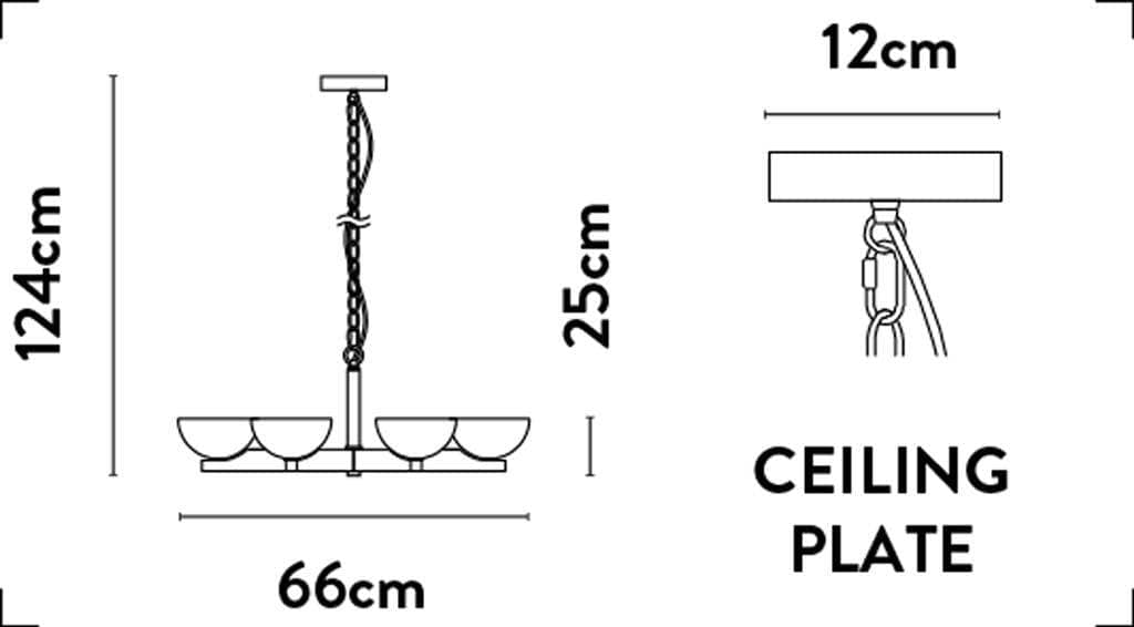 Lights - Trieste 6 Light Pendant Light - Stain Brass & Opal - 60012055