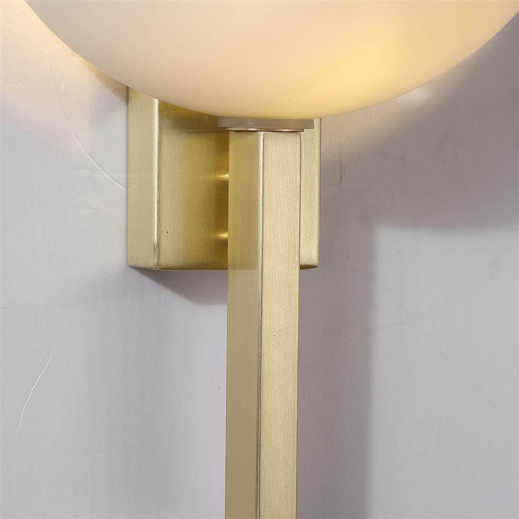 Lights - Trieste 1 Light Brass & Opal White Wall Light - 60012056