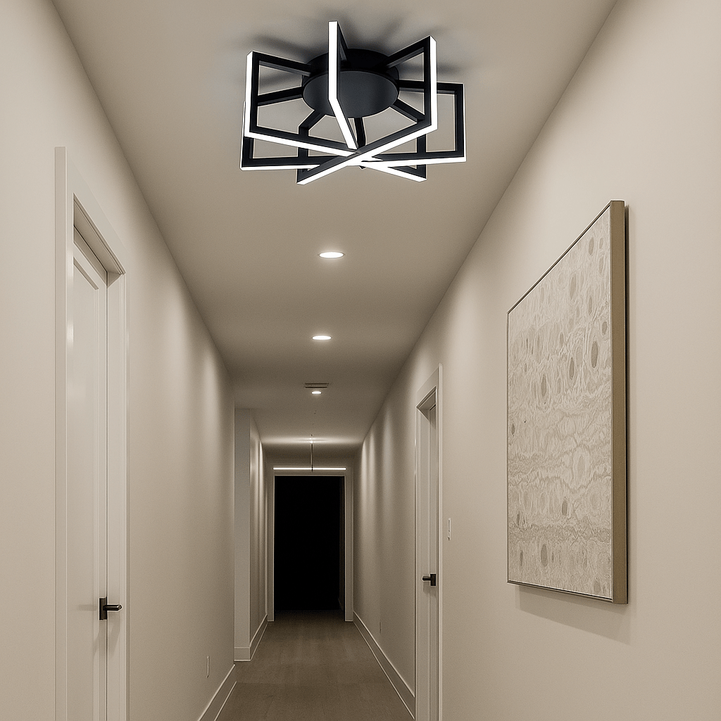 Lights - Como Flush Black Ceiling Light - 60012057