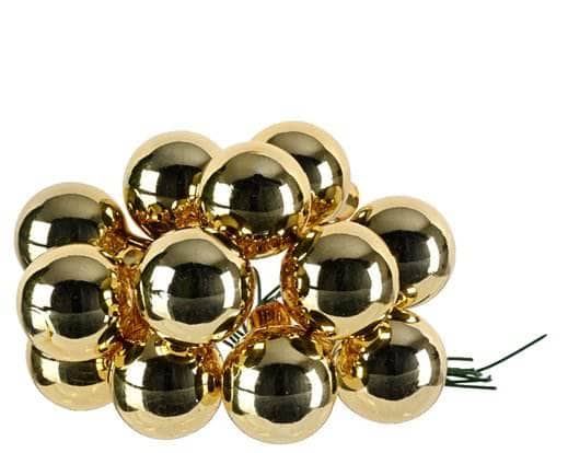 Christmas - Light Gold Bunch Of 12 Baubles - 60012112