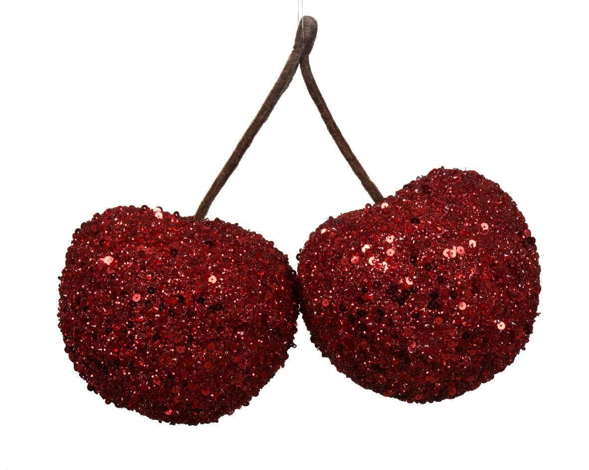 Christmas - Red Glitter Sequin Berry Decoration - 30cm - 60012131