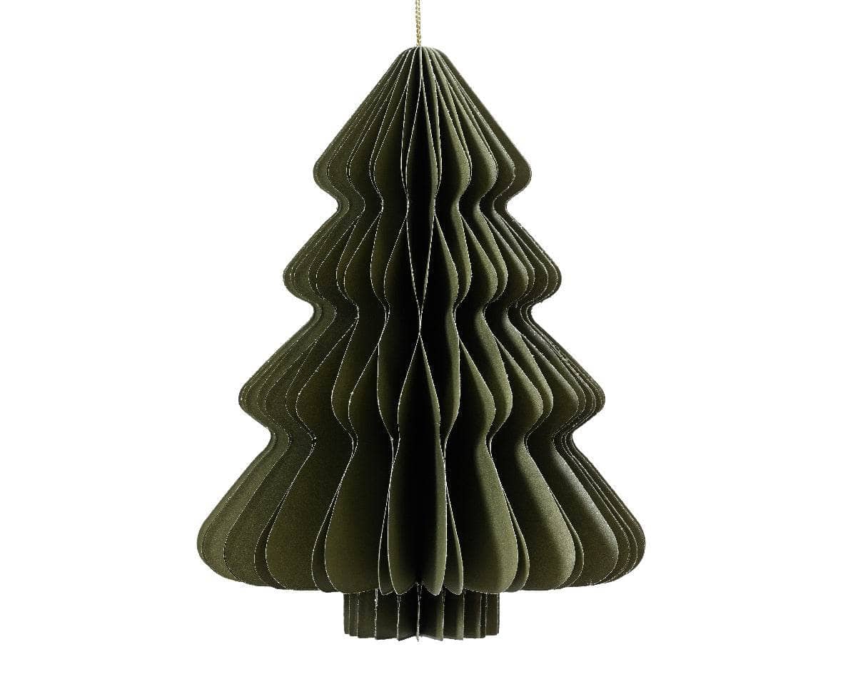 Christmas - Green Paper Tree Decoration - 15cm - 60012142