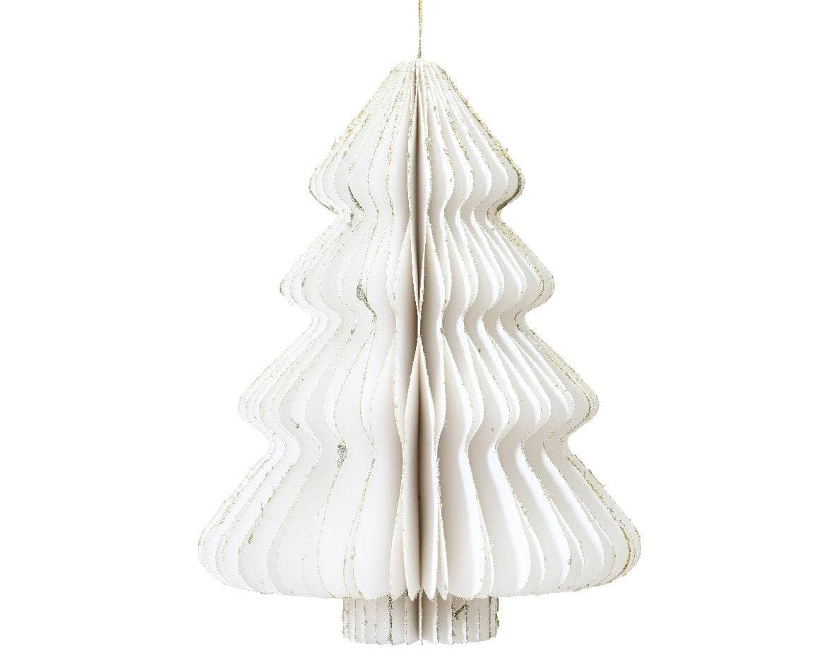 Christmas - White Paper Tree Decoration - 15cm - 60012139