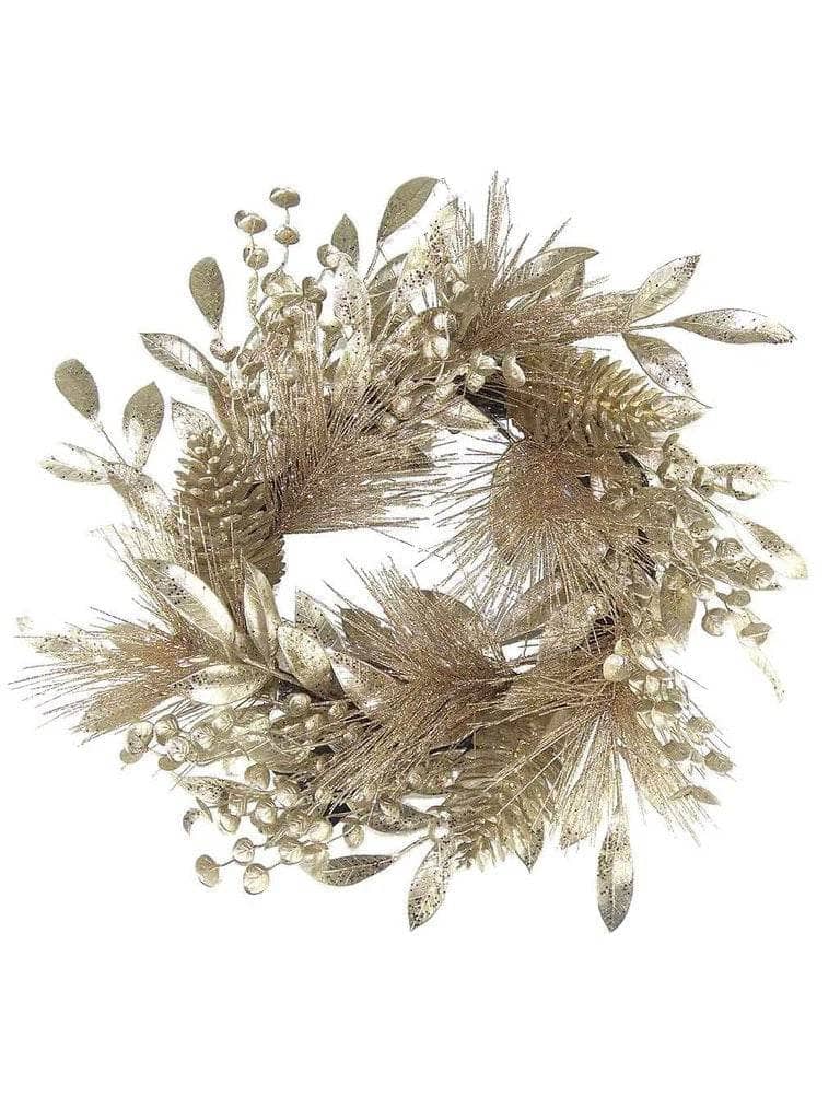 Christmas - Champagne Modern Metallic Wreath - 50cm - 60012245