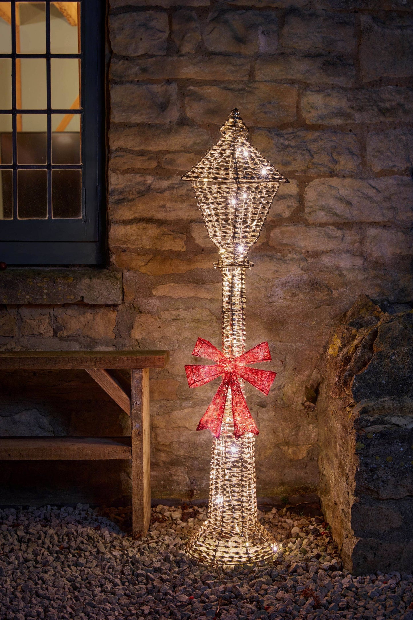 Christmas - Gold Glitter Twist Lamp Post - 150cm - 60012350