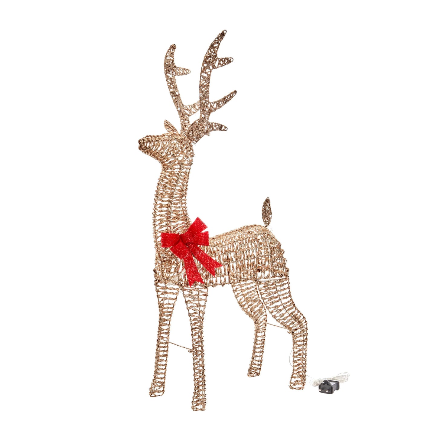 Christmas - Gold GlitterTwist Reindeer - 80cm - 60012354