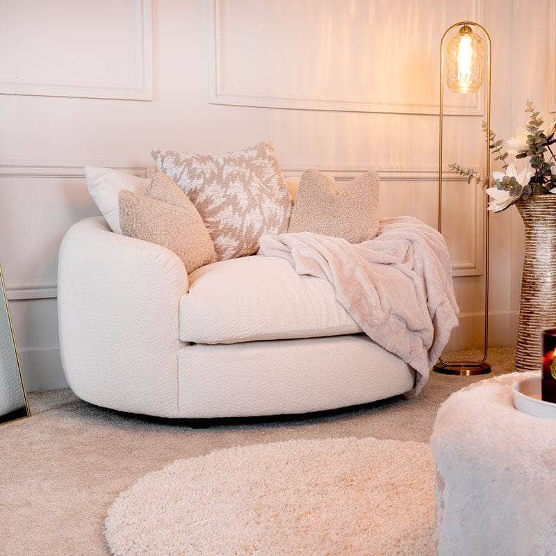 Plush Snuggle Chair Couch Swivel Chair Velvet Fabric Sofa Armchair