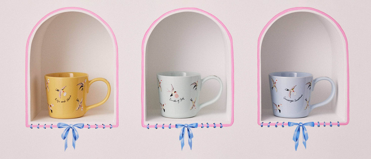 Kitchenware - Cath Kidston Love Birds Dolly Mug - Yellow - 60012956