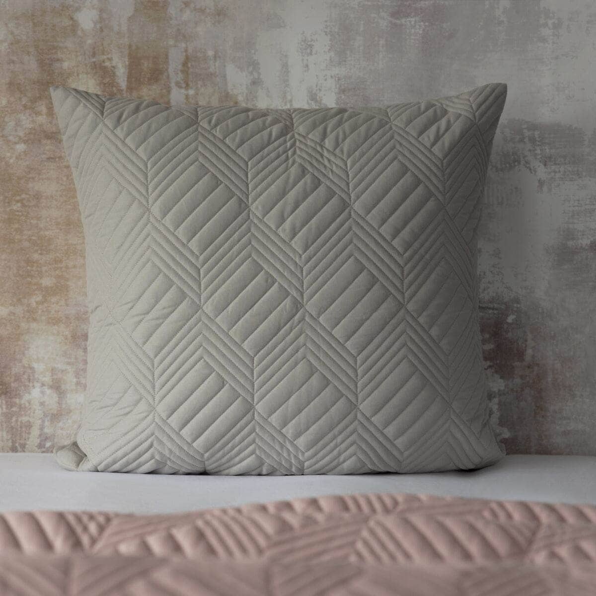 Homeware - Lisbon Continental Square Pillow Sham - Soft Grey - 60013469