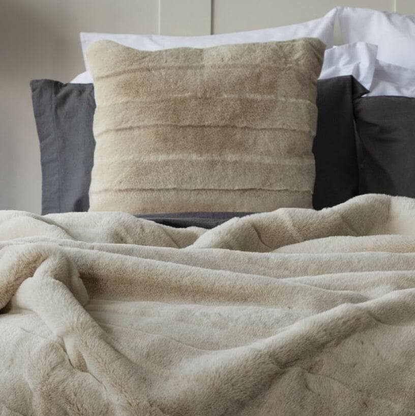 Homeware - Alaska Faux Fur Cushion - Oatmeal - 60013499