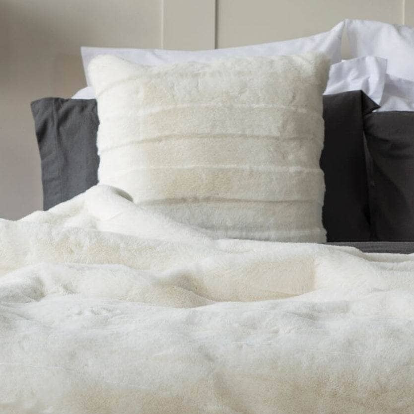 Homeware - Alaska Faux Fur Cushion - Snow - 60013500