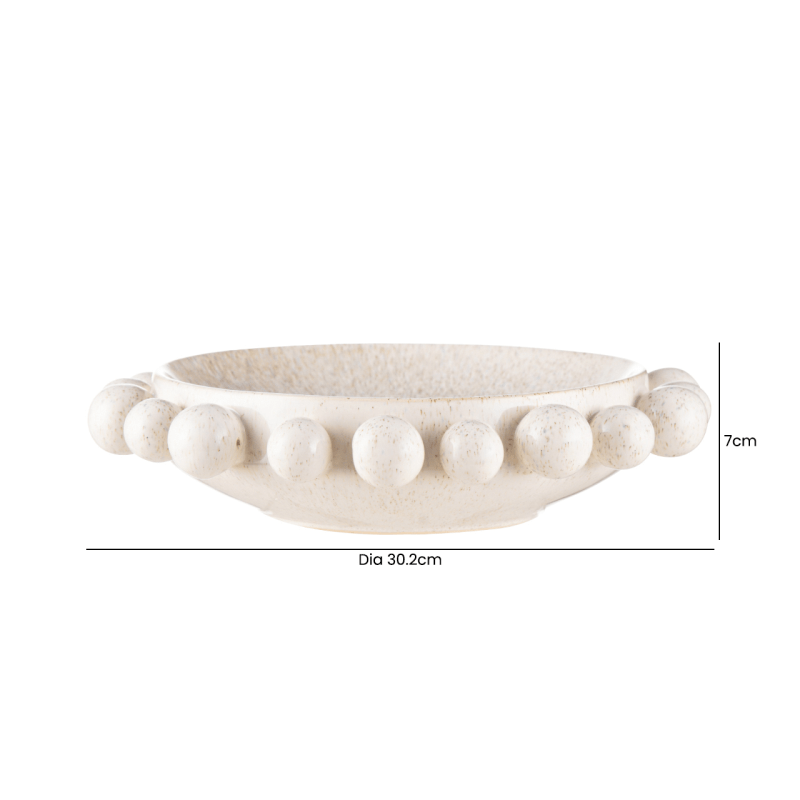 Homeware - Bobble Edged White Ceramic Dish - 7cm - 60014133