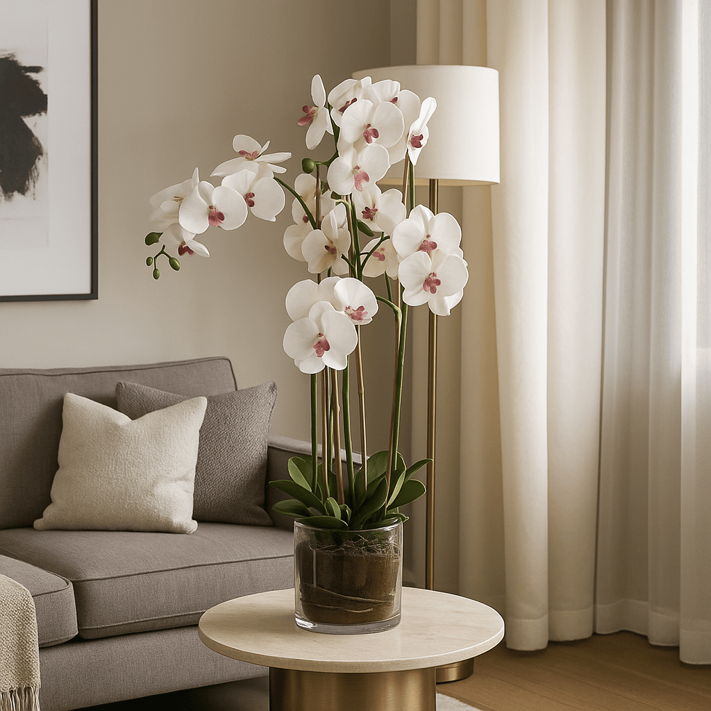 Homeware - Orchid in Glass Vase - 122cm - 60014134