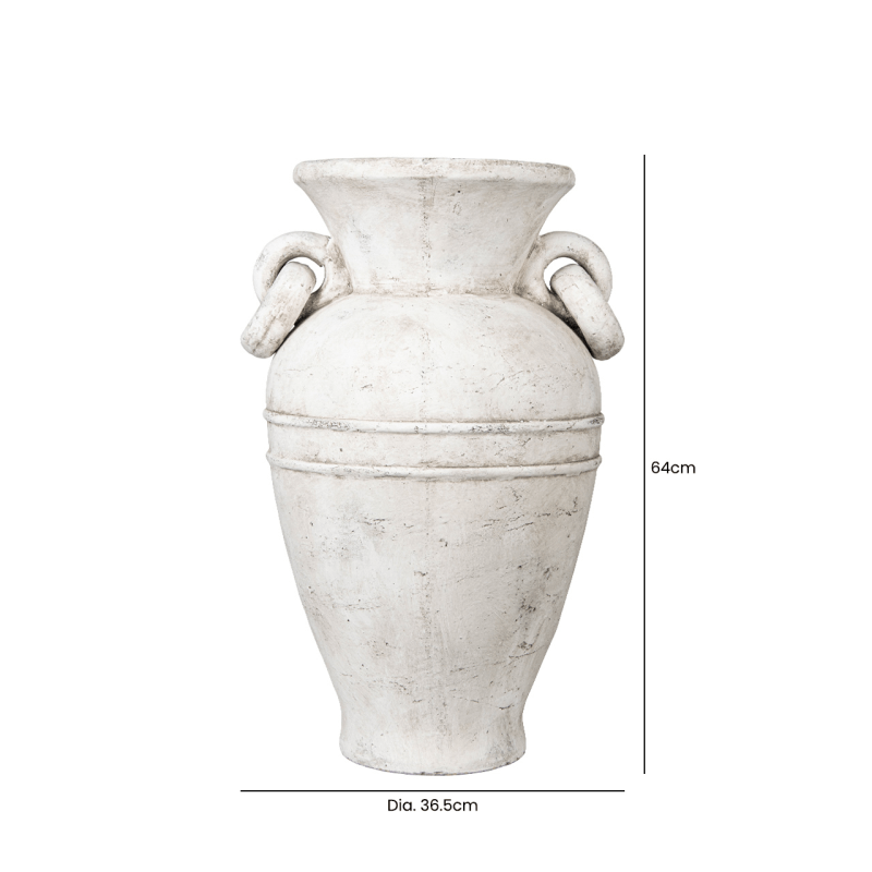 Homeware - Antique White Terracotta Pot - 64cm - 60014141