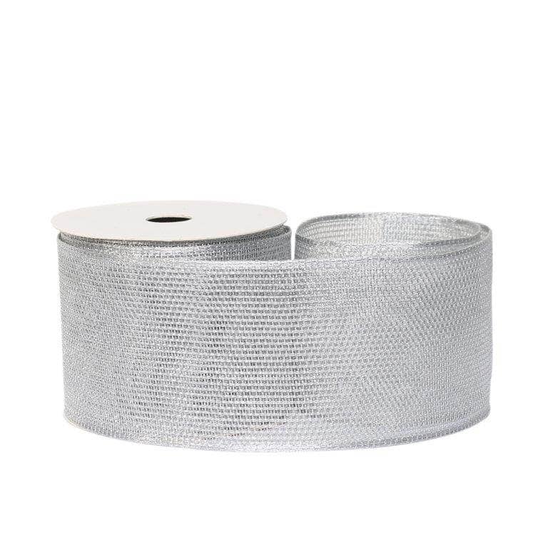Christmas - Silver Mesh Ribbon - 63mm x 10 yards - 60014178