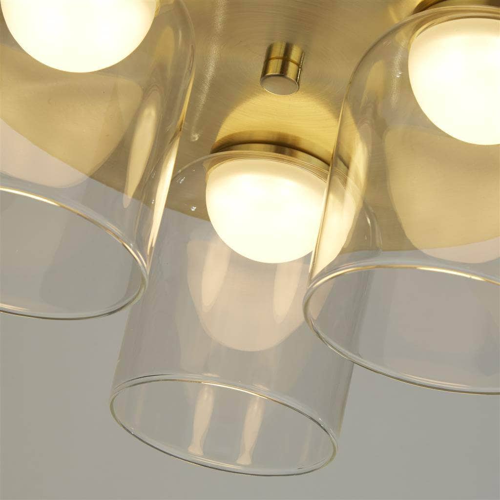 Lights - Rimini Flush 3 Light Ceiling Light - Gold - 60014270