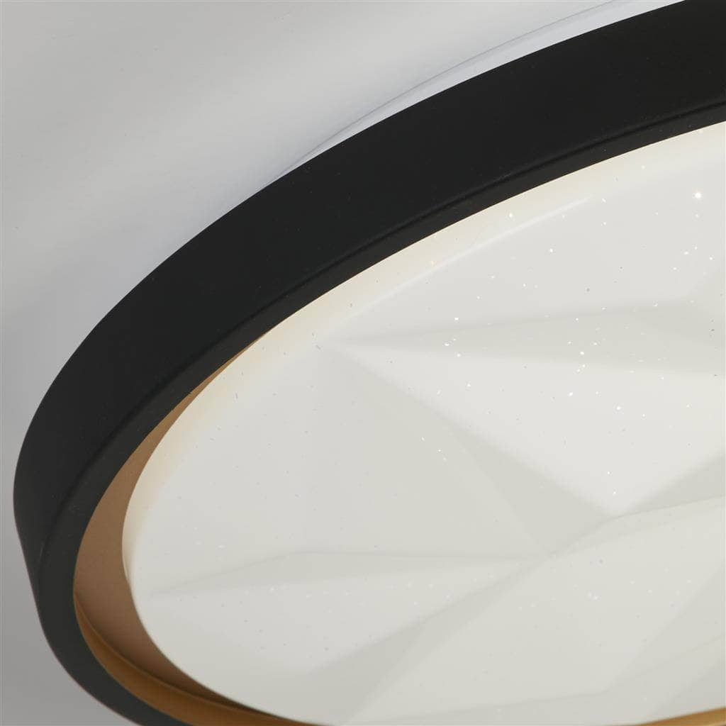 Lights - Novara Flush Ceiling Light - Black & Gold - 60014298