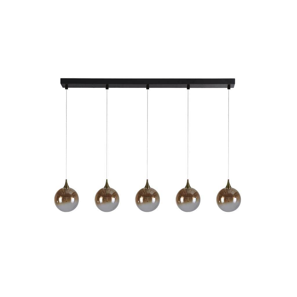 Lights - Livorno 5 Light Pendant Light - Black & Gold - 60014324