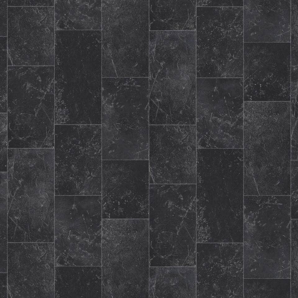 Flooring & Carpet - Rhinofloor Warsaw Grey Silver Tile Sheet Vinyl - 2m - 60014347
