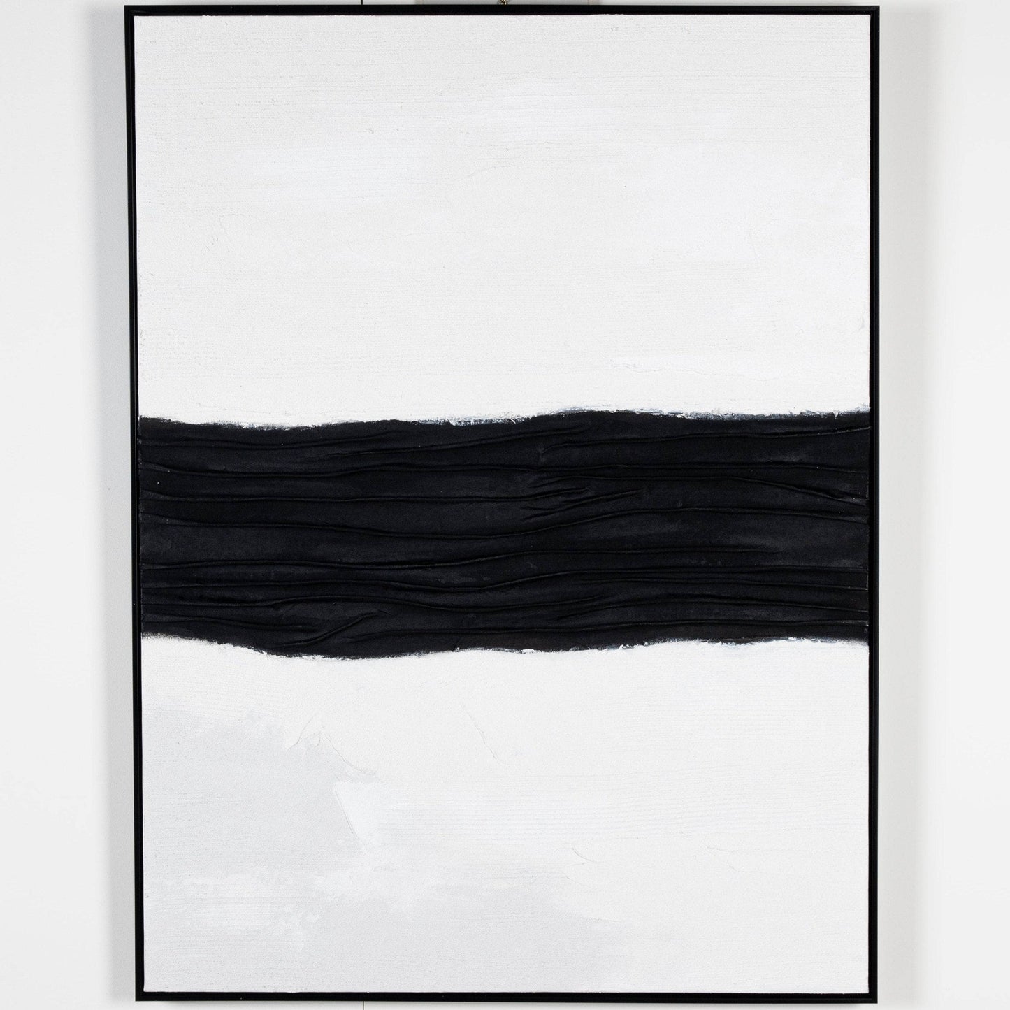 Pictures - Black Band Abstract Framed Canvas - 90 x 120cm - 60115431