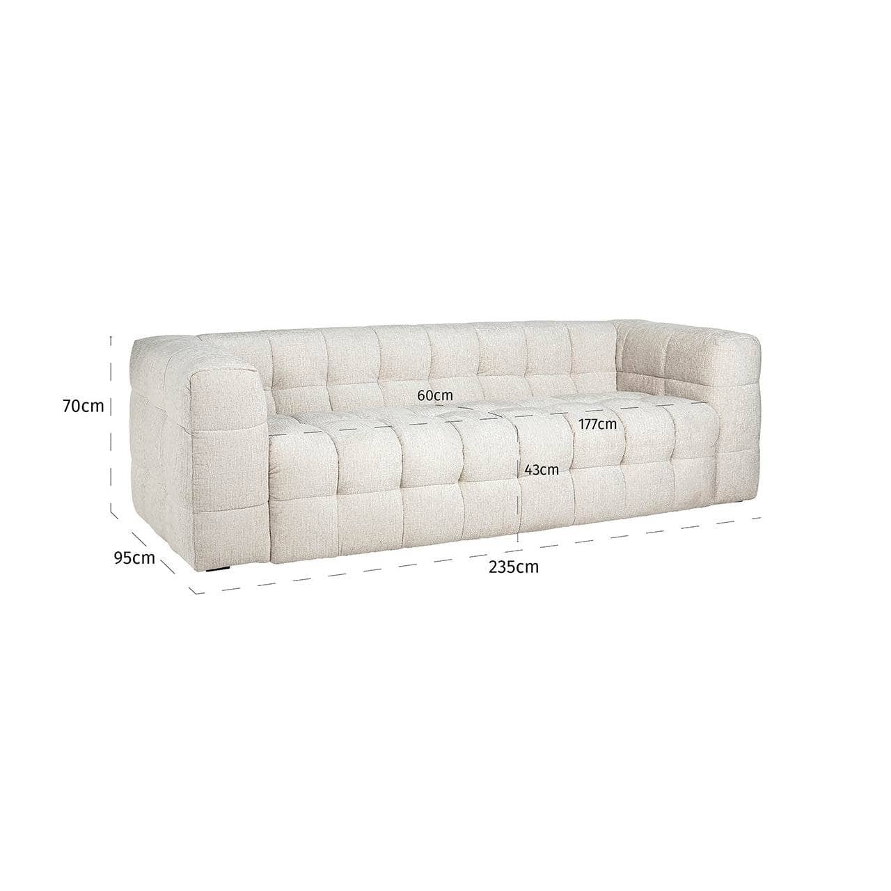 Furniture - Wexford Grand 4 Seater Sofa - Cream - 60269631