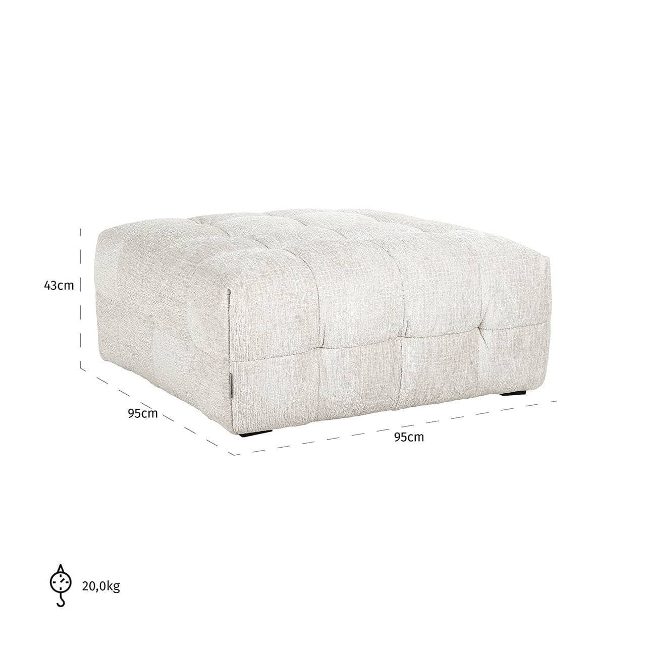 Furniture - Wexford Footstool - Cream - 60269633