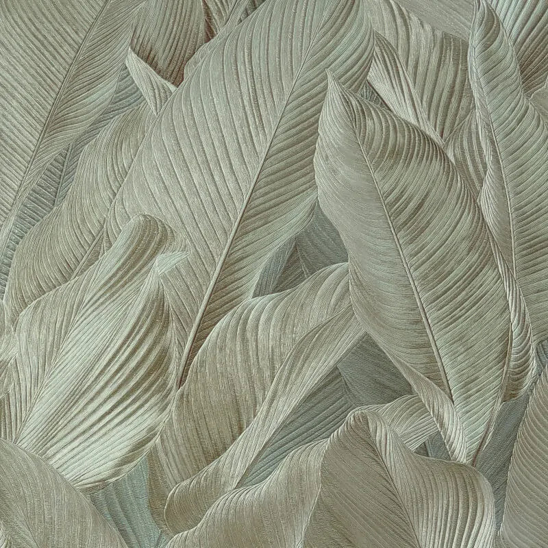 Wallpaper - Fine Decor B41 Gianni Leaf Khaki Green Wallpaper - M95688 - 60345220
