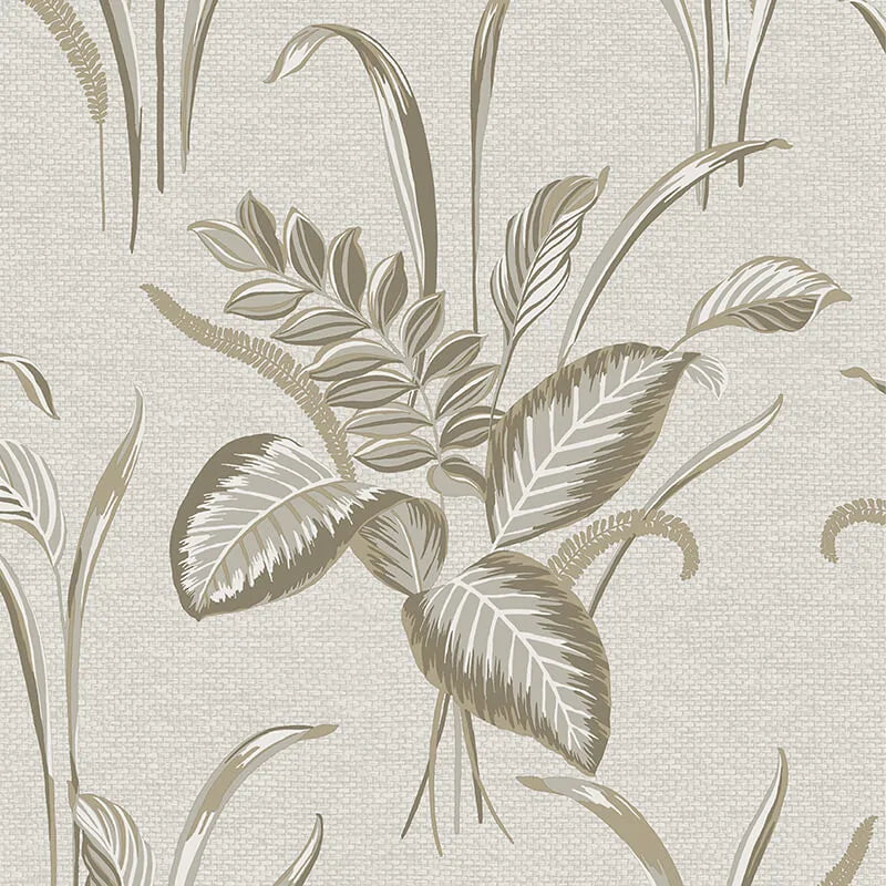 Wallpaper - Belgravia B08 Palma Leaf Mocha & Champagne Wallpaper - 9009 - 60345315