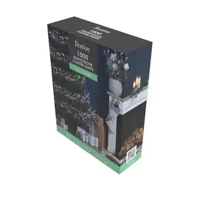 Lights - 1000 Multifunction Cluster Christmas Tree Lights - Multicolour - 60369757