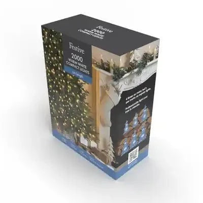 Lights - 2000 Compact Christmas Tree Lights - Warm White & Clear Cable - 60369763