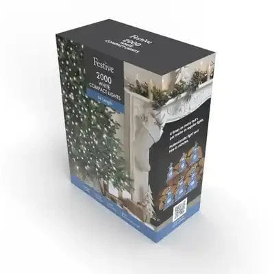 Lights - 2000 Compact Christmas Tree Lights - White & Clear Cable - 60369764