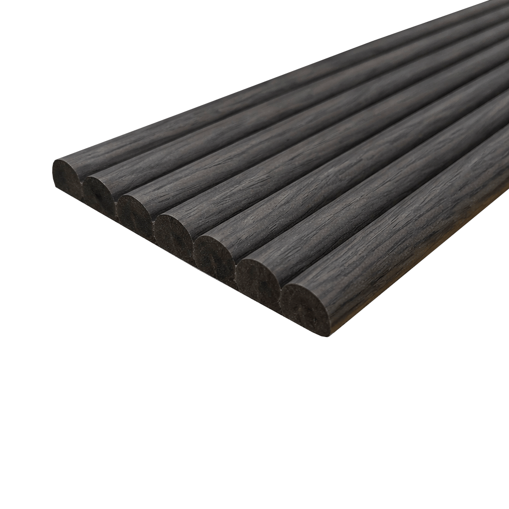 Wall Panelling - Tambour Single Semi-Circle Panel - Black Oak - 60418262