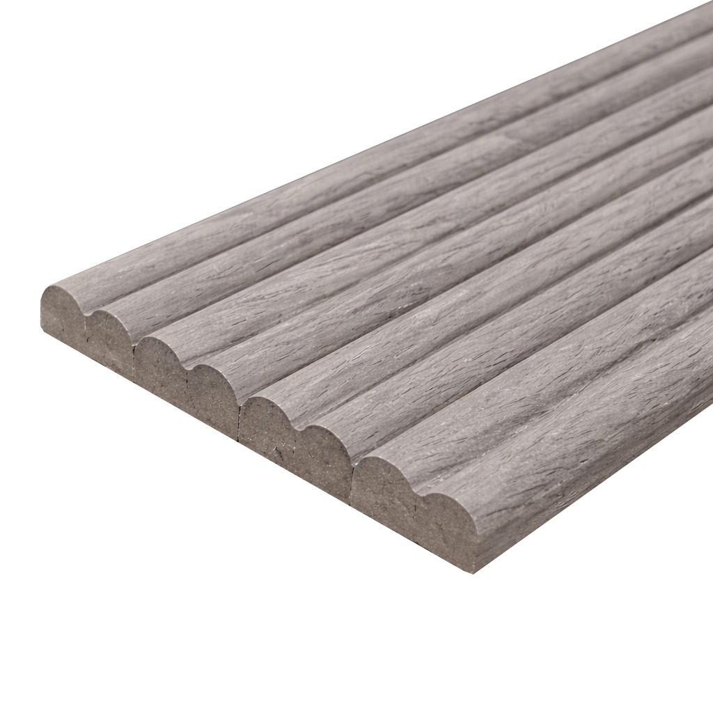 Wall Panelling - Tambour Double Semi-Circle Panel - Grey Oak - 60418265