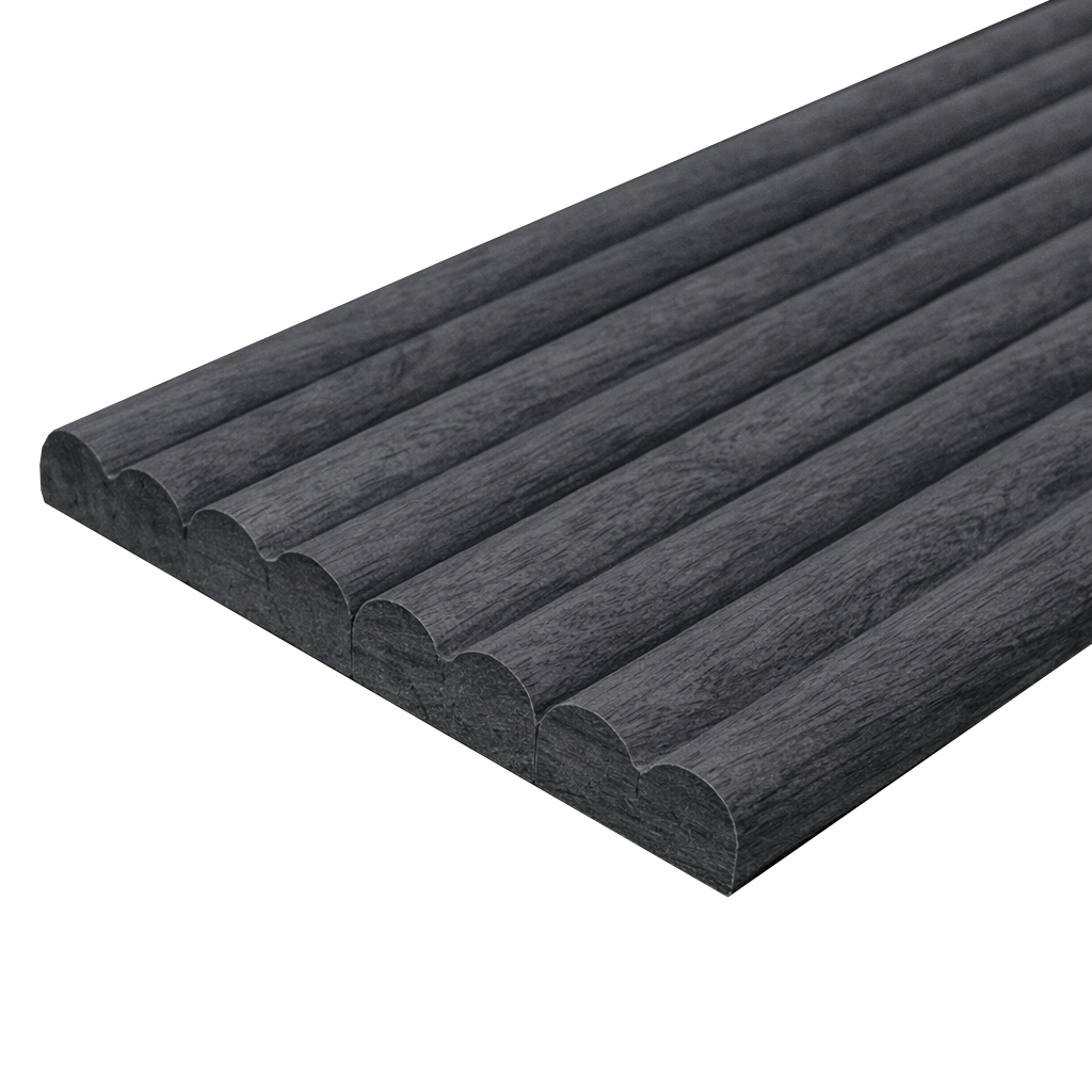 Wall Panelling - Tambour Double Semi-Circle Panel - Black Oak - 60418266