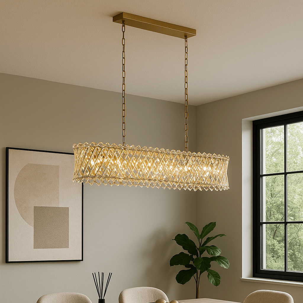 Lights - Detroit 10 Light Bar Pendant Gold Light - 60450773