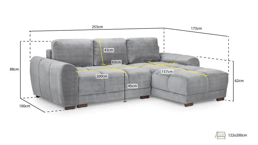 Furniture - Baltimore Corner Sofabed - Mocha - 60450811