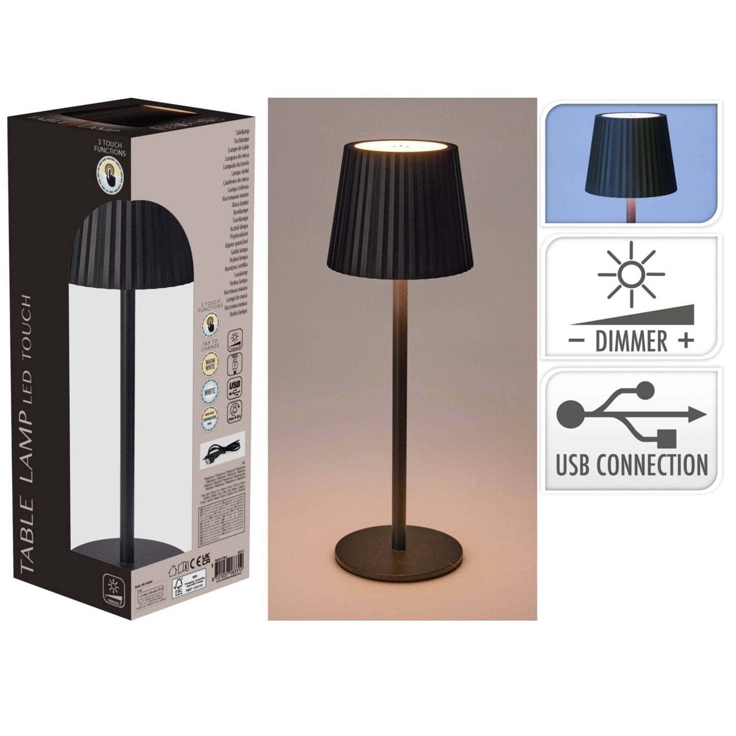 Lights - Black Table Lamp - 9 x 27cm - 60483929