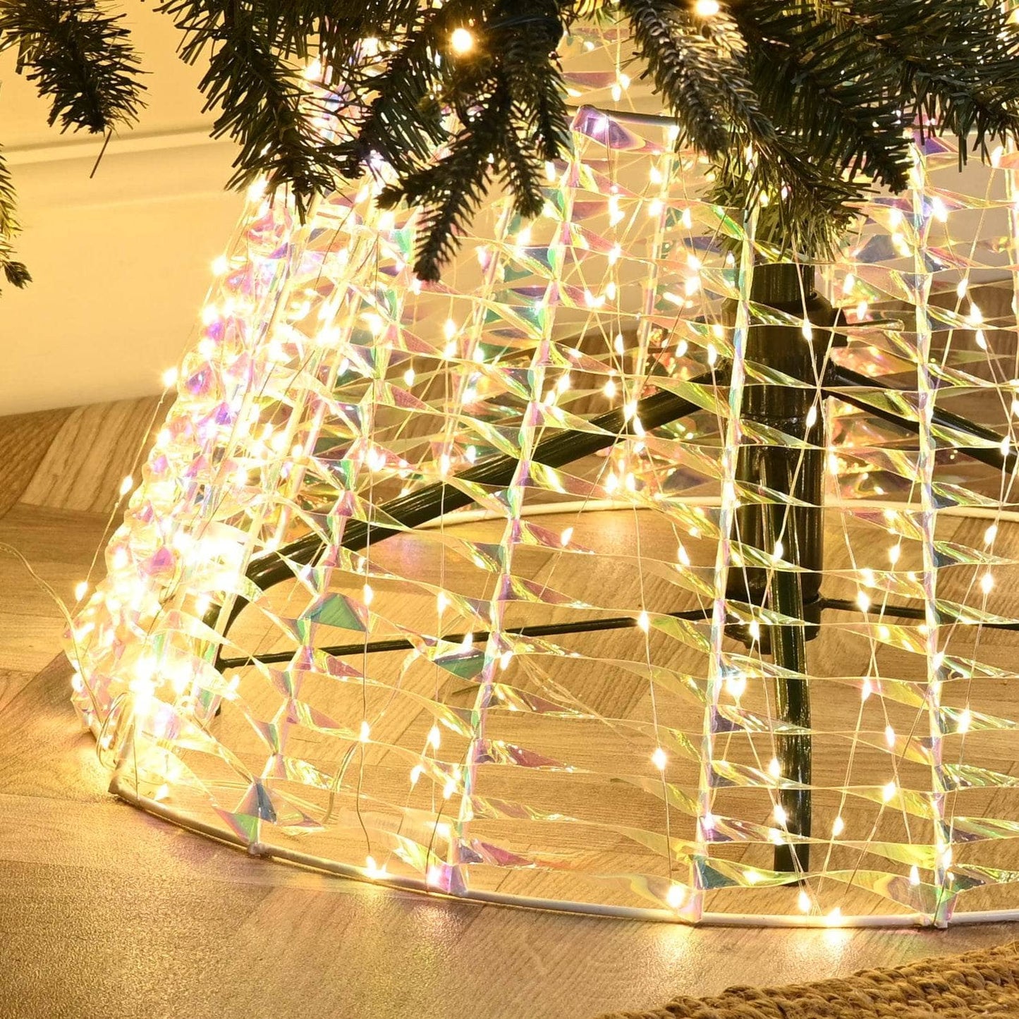 Christmas - Warm White LED Iridescent Tree Skirt - 71cm - 60484008