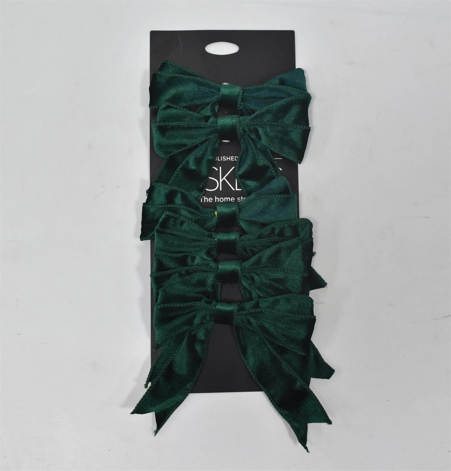 Christmas - Dark Green 15cm Velvet Bows - Pack of 6 - 60484076