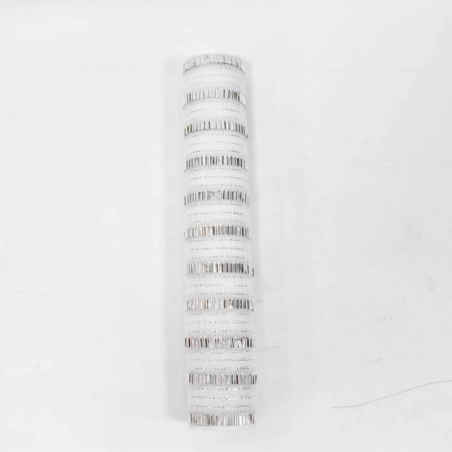 Christmas - White & Silver Striped Roll of Fabric - 46cm x 10y - 60484081