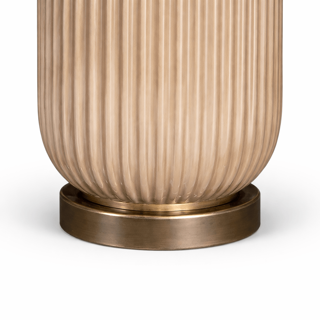 Lights - Pearl & Taupe Glass Table Lamp - 60484441