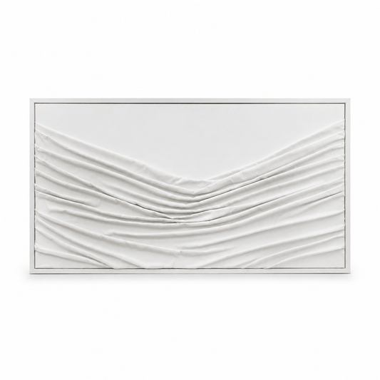 Pictures - 60484494 White Wood Framed Abstract Picture - 153 x 83cm - 60484494
