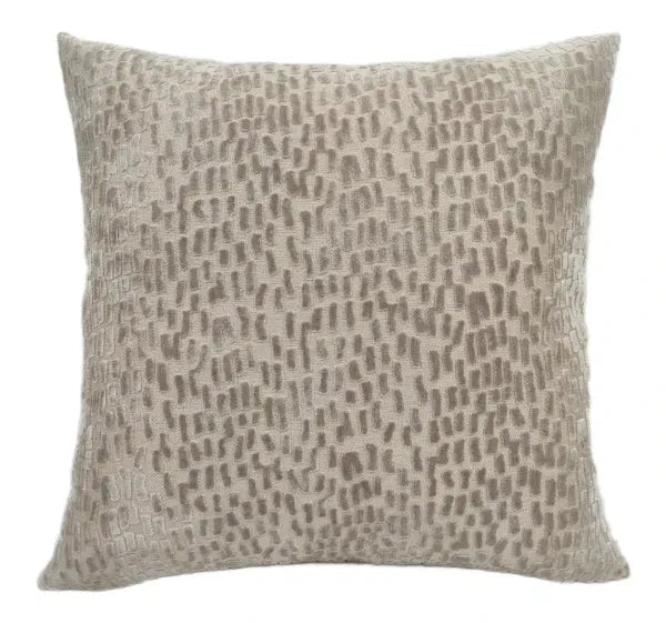Homeware - Cut Velvet Dashes Taupe Cushion - 56cm x 56cm - 60484521