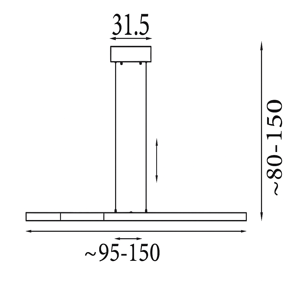 Lights - Linear LED Pendant Light - Black 88520BK - 60484687