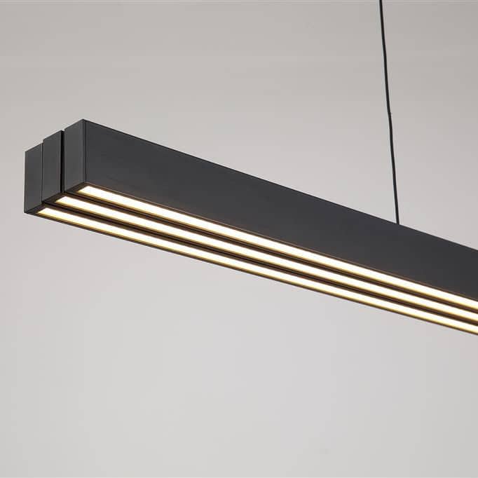 Lights - Linear LED Pendant Light - Black 88520BK - 60484687