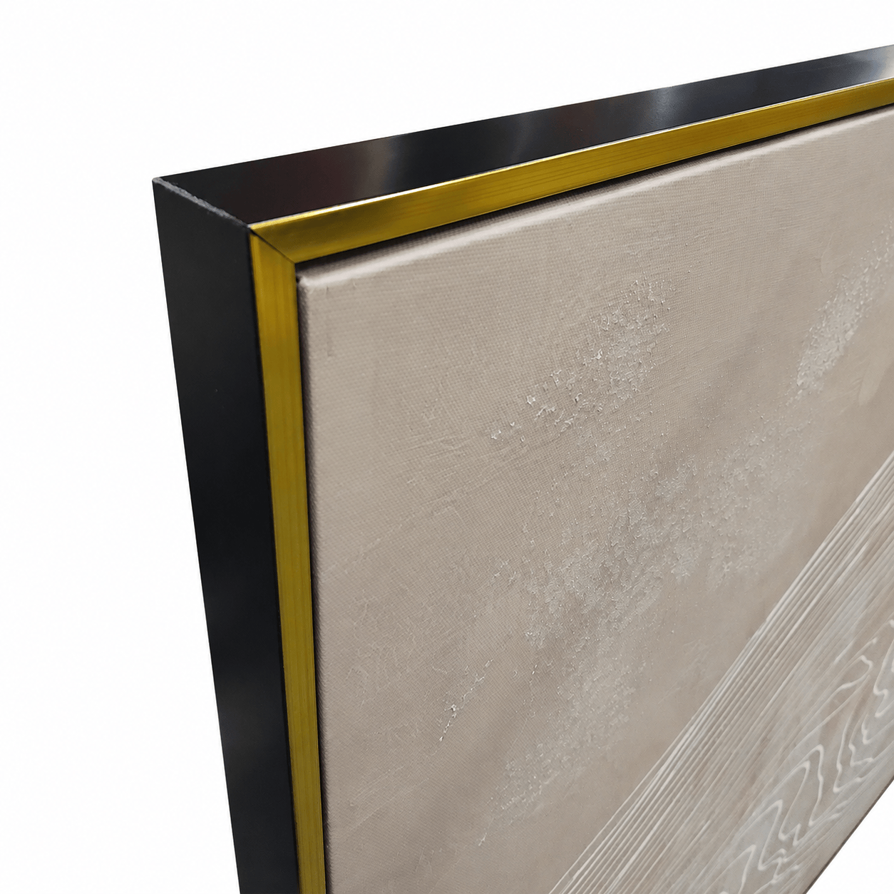 Pictures - Cloud Art Abstract Line Painting on Canvas with Gold Printing - 120 x 90cm - 60484737