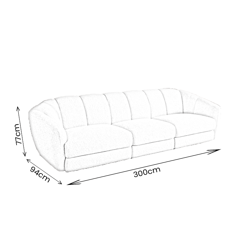 Furniture - Stevie 3 Seater Sofa - Beige - 60484888