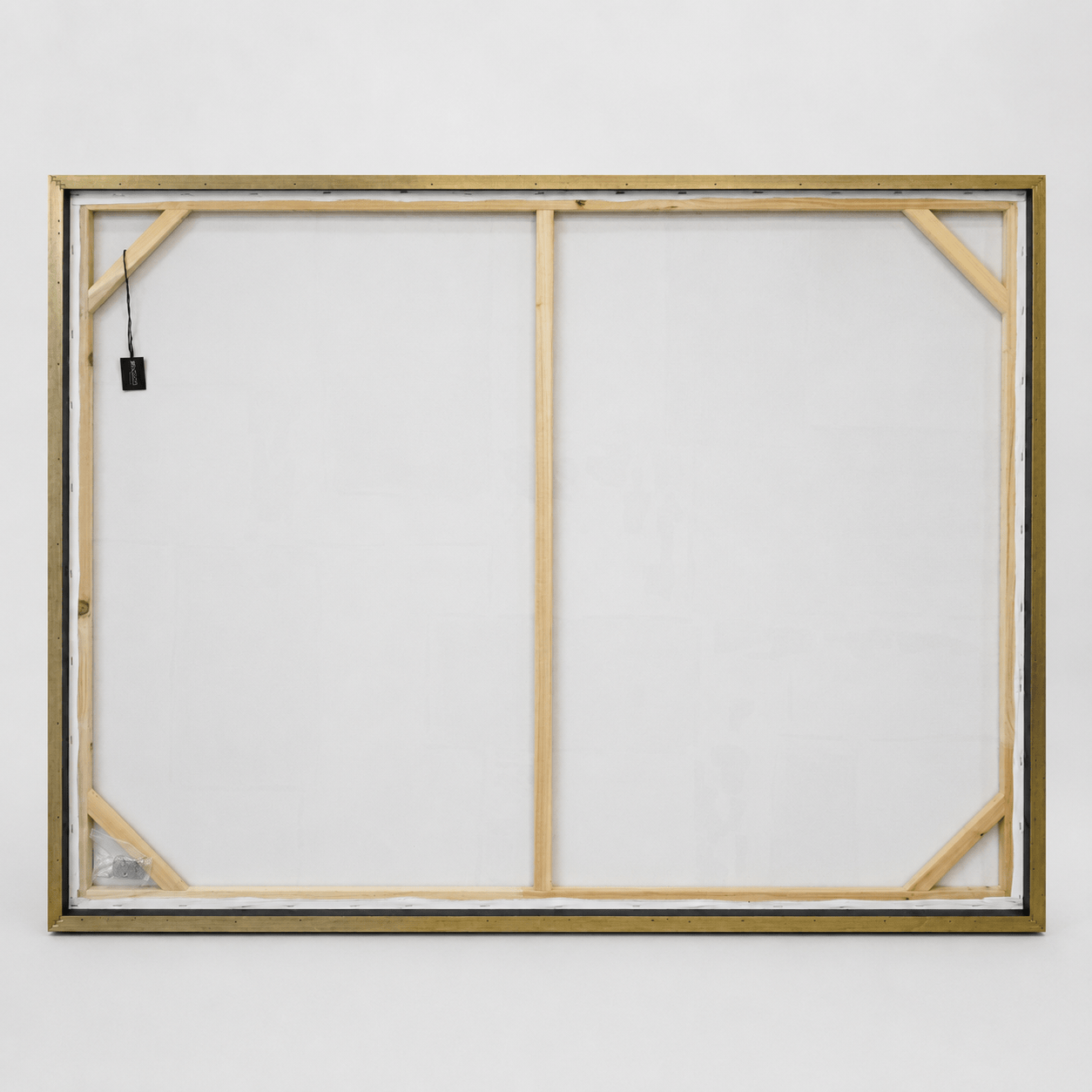 Pictures - Gold & Grey Abstract Painting on Canvas with Champagne Gold Frame - 90 x 120cm (20029) - 60484943
