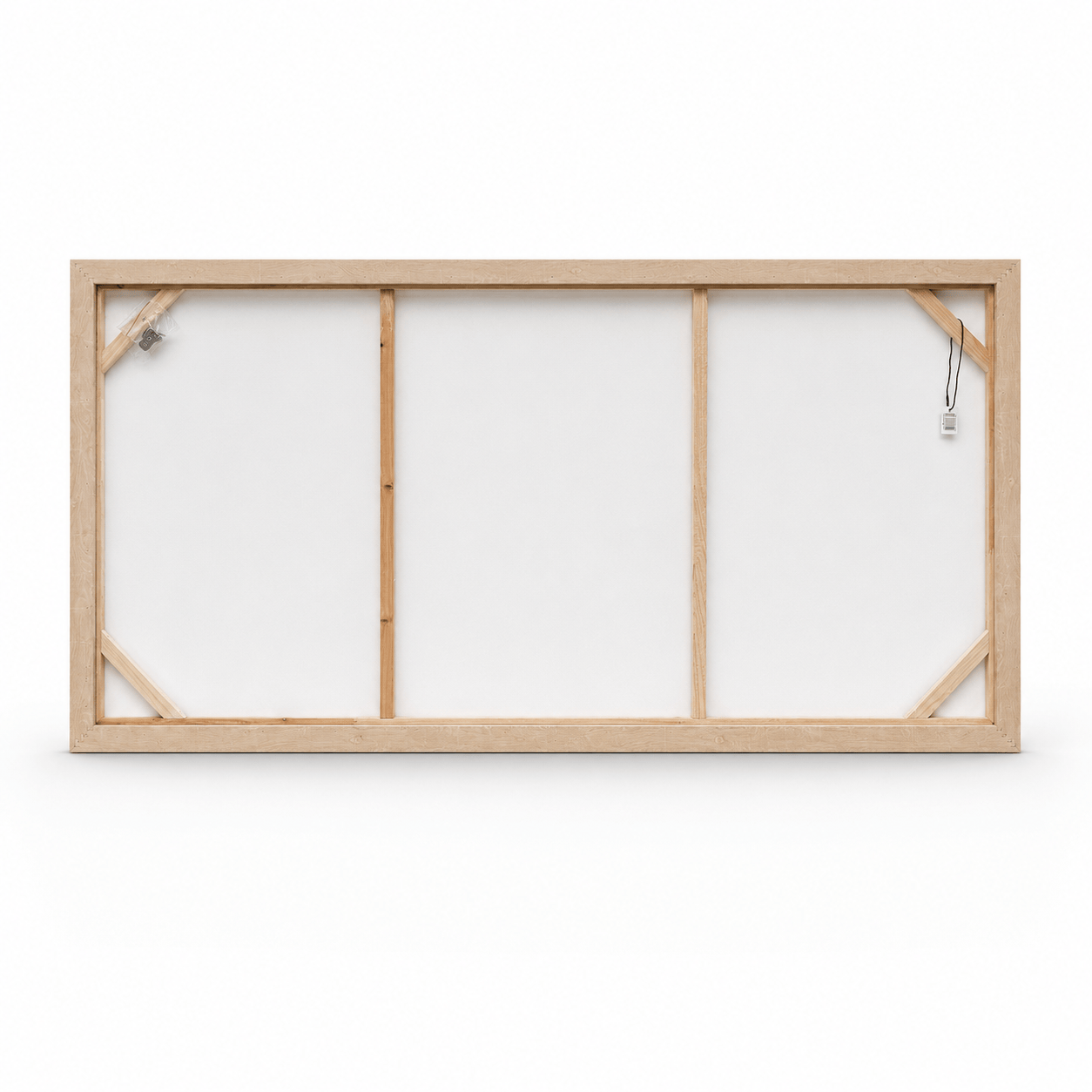 Pictures - Lakeside Painting on Canvas with Light Wood Frame - 140 x 70cm - 60484948