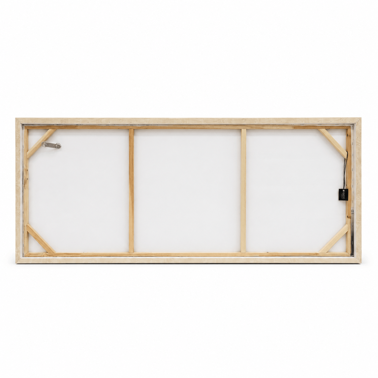 Pictures - Blue Detail Beach Painting on Canvas with Light Wood Frame - 150 x 60cm - 60484961